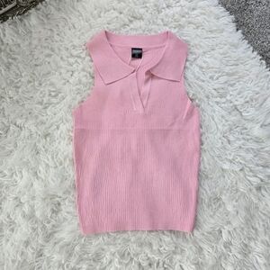 CLOWIS Sleeveless Stretchy Rib-Knit Polo. One size. New.